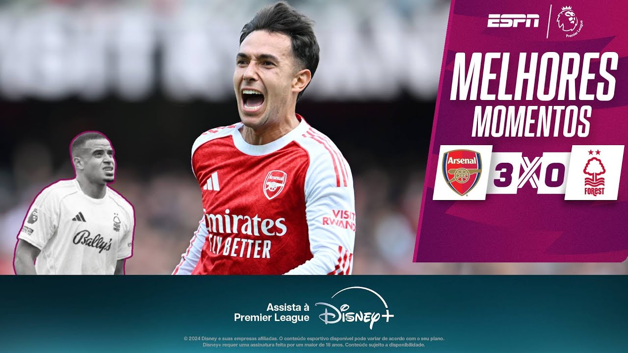Arsenal conta com GOLAÇO de Zubimendi e vence Nottingham Forest, que perde MURILLO LESIONADO