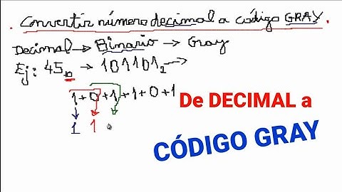 Codificación: Cómo codificar un número Decimal al Código Gray