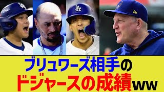 ブリュワーズ相手のドジャース指標、ちょっとマズすぎる…！！【MLB】