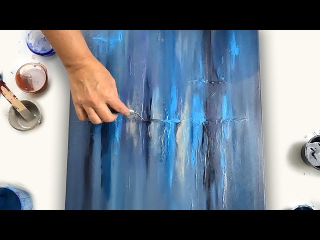 Waves, acrylic painting with molding paste for extra texture : r/wildart