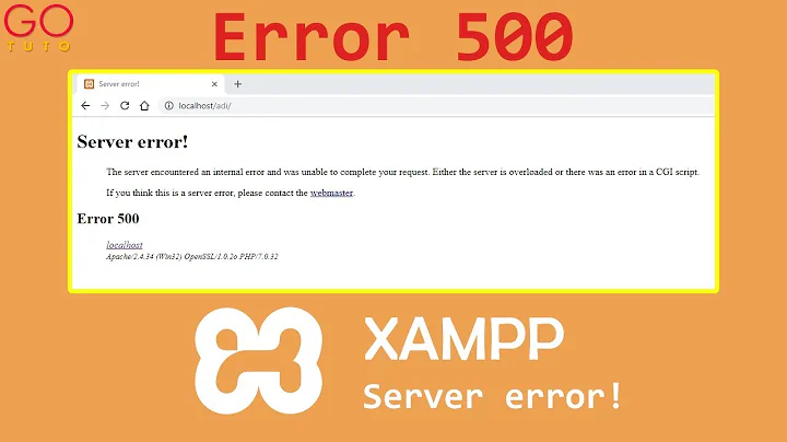 XAMPP - xampp no directory found (error 500)