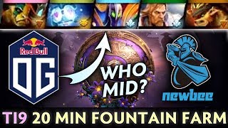 OG 20 min FOUNTAIN FARMING - IMBA STRAT on TI9 vs Newbee