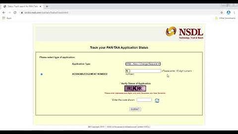 Online NSDL Pan Card Status Track Online Link Official Website