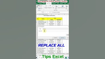 Cara Mengganti Tulisan Yang Sama dalam Tabel Excel #ReplaceAll #belajarexcel