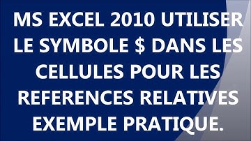 EXCEL 2010 CAS PRATIQUE DE L