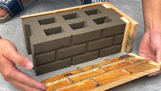 It's Simple When Casting Hole Brick And Creating Beautiful Simple Brick Pattern From Wood And Cement