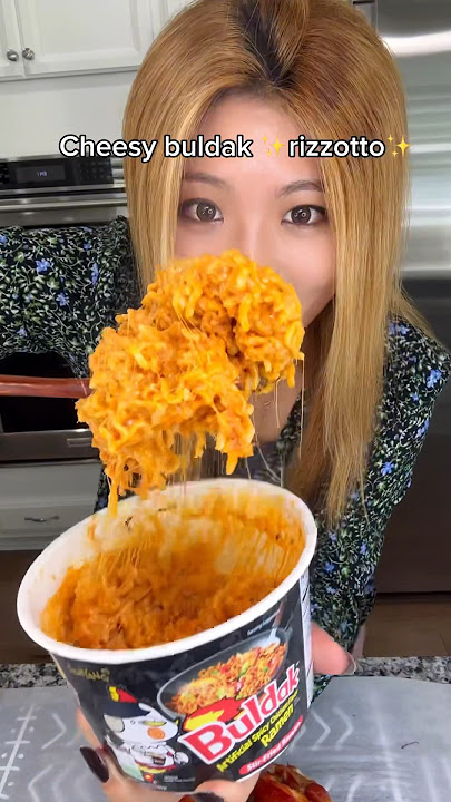Cheesy buldak risotto #shorts #viral #mukbang