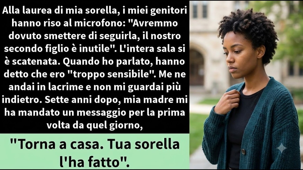 Avevo sette anni quando mia madre mi disse che ero un errore. Non con quelle parole, ma con il silenzio al tavolo. Poi, alla laurea di mia sorella, davanti a trecento ospiti, mio padre prese il...
