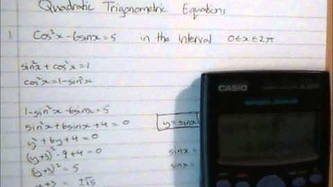 Quadratic Trigonometric Equations