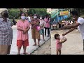 Food line for the hungry in Maenam, Koh Samui, Thailand