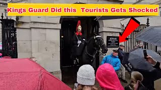 KING’S GUARD USED HIS MASSIVE HORSE TO MOVE THESE IDIOT AND DISRESPECTFUL TOURISTS AWAY! 😡