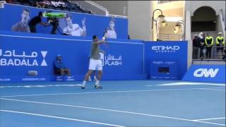 2013 Abu Dhabi Ferrer forehand screenshot 4