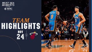 Knicks Complete 21-Point Comeback to Defeat the Miami Heat | November 24, 2023