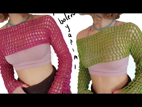 TREND 🌈 File BOLERO Yapımı /Easy Long Sleeves Crochet Bolero