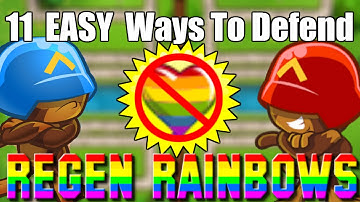 11 Ways to EASILY Defend Regrow Regen Rainbows! (Bloons TD Battles Mobile)