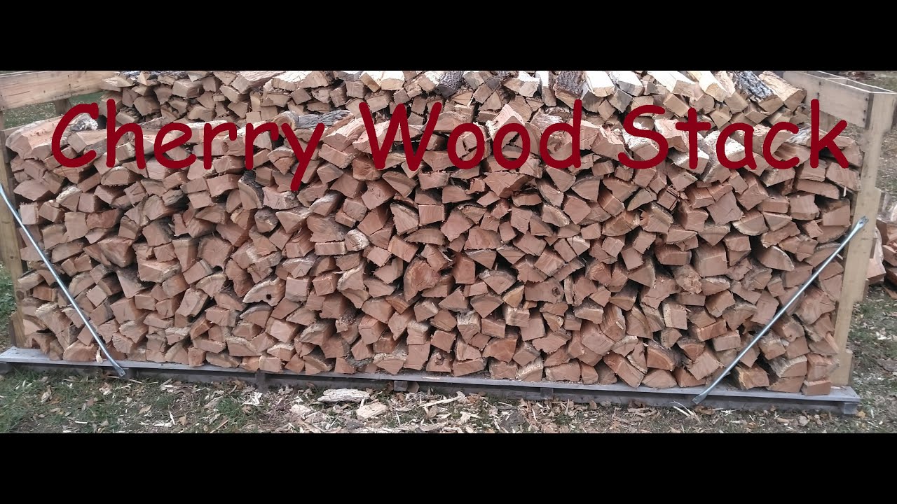 Splitting Cherry wood with Yardmax 25 ton splitter 4 YouTube