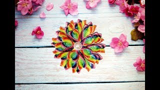 Цветы канзаши. Цветы из атласных лент. Flowers kanzashi.