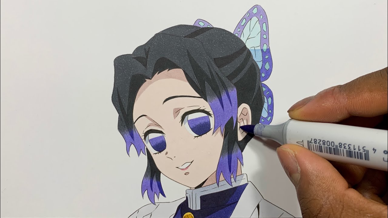 HOW TO DRAW SHINOBU KOCHO - DEMON SLAYER (Kimetsu no Yaiba) 