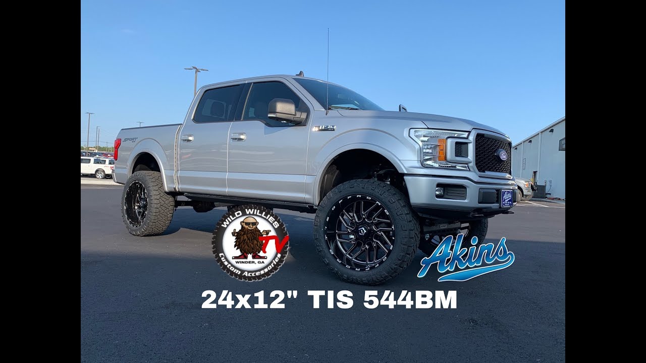 Ford F150 7 Readylift 24x12 Tis 544bm Wheels Akins Wild Willies Nitto Ridge Grappler Youtube