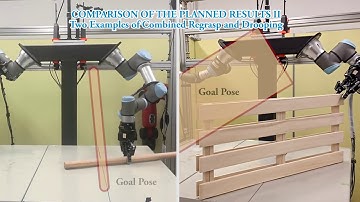 Planning to Re-Pose Long and Heavy Objects Considering a Combination of Regrasp and Drooping
