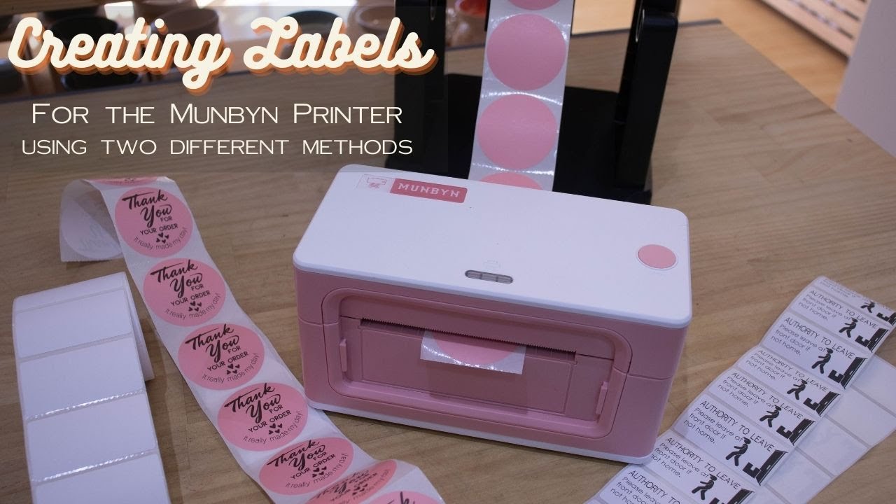 MUNBYN Pink Shipping Label Printer, [Upgraded 2.0] USB Label Printer Maker  for Shipping Packages Labels 4x6 Thermal Printer for Home Business