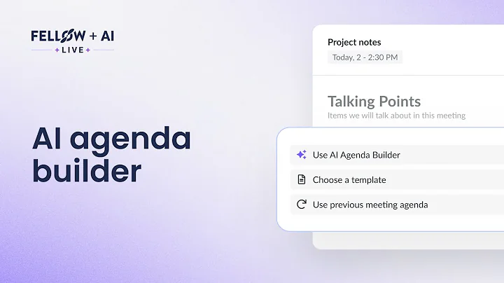 Revolutionize Your Meetings with AI Agenda Builder!