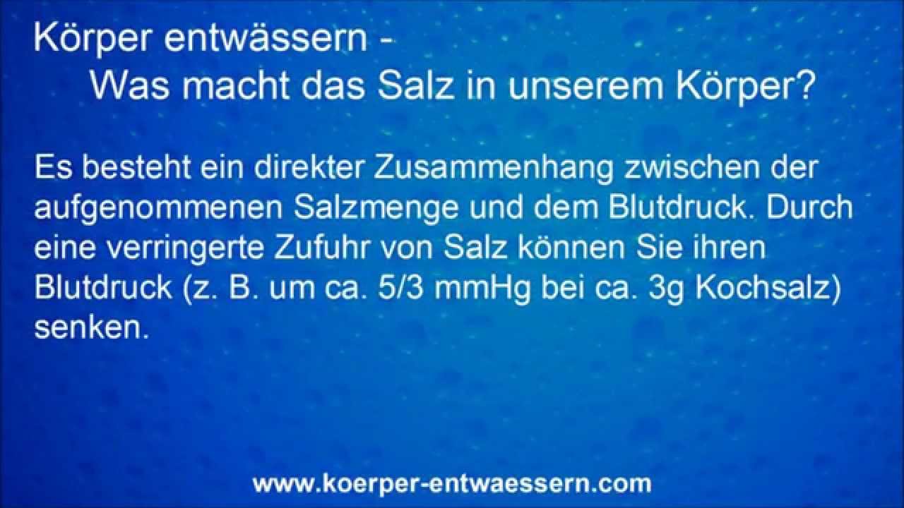 Körper entwässern: Was macht das Salz in unserem Körper? - YouTube