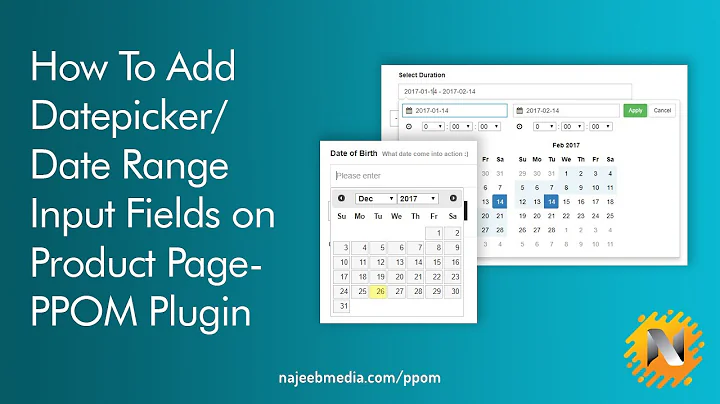 How To Add Datepicker/Date Range Input Fields on Product Page- PPOM Plugin