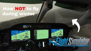 How NOT to fly during winter condtions!  ||  TBM 930  ||  FULL FLIGHT  ||  MFS2020