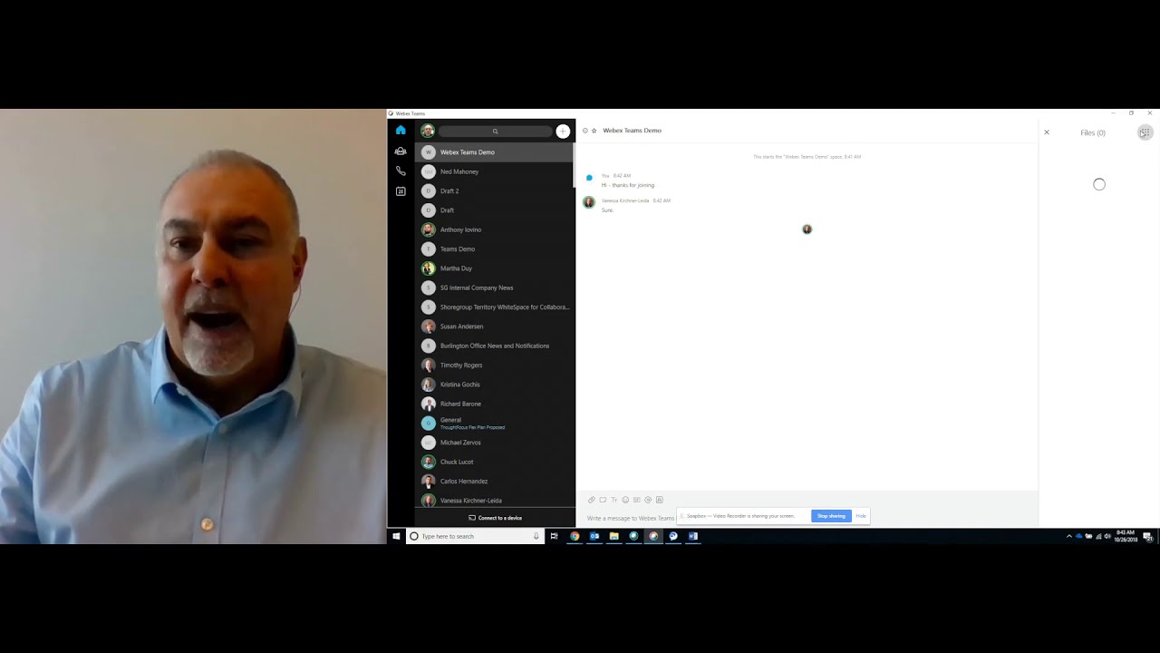 Webex Teams Demo, Rick Salamonczyk, ShoreGroup Solutions