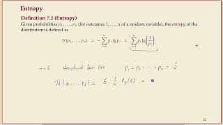 COMP526 (Fall 2022) 7-5 §7.4 Entropy and Huffman codes