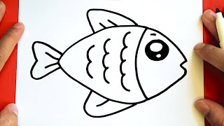 COMO DESENHAR UM PEIXINHO BEM FÁCIL - Desenhos fáceis para crianças 