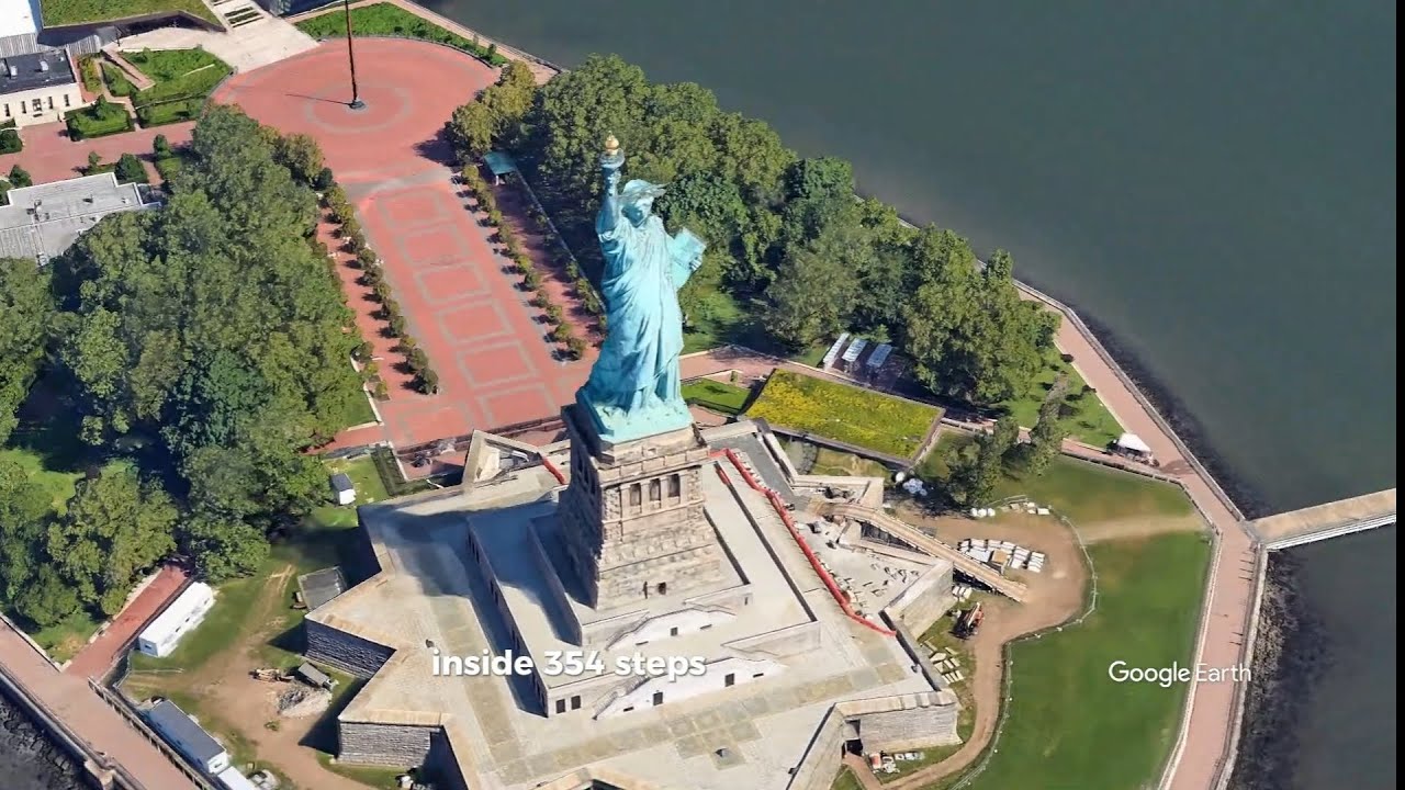 Statue of Liberty Drone View 💕 #StatueOfLiberty #DroneFootage # ...