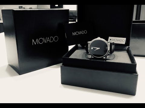 Xship.vn: Movado 2100002 Museum Black Dial Black Leather Strap Mens Watch. 