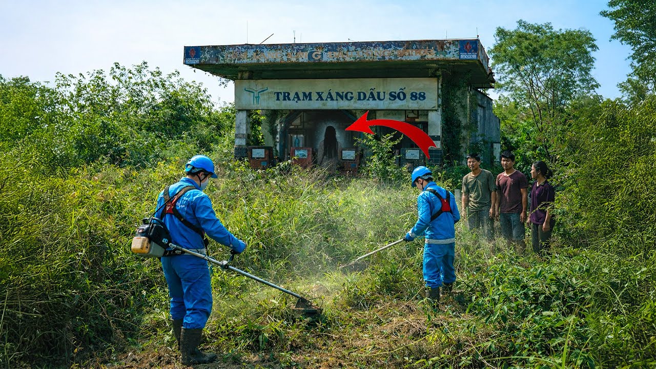 Clearing the Weeds at Abandoned Gas Station No. 88 – A Strange Discovery Inside