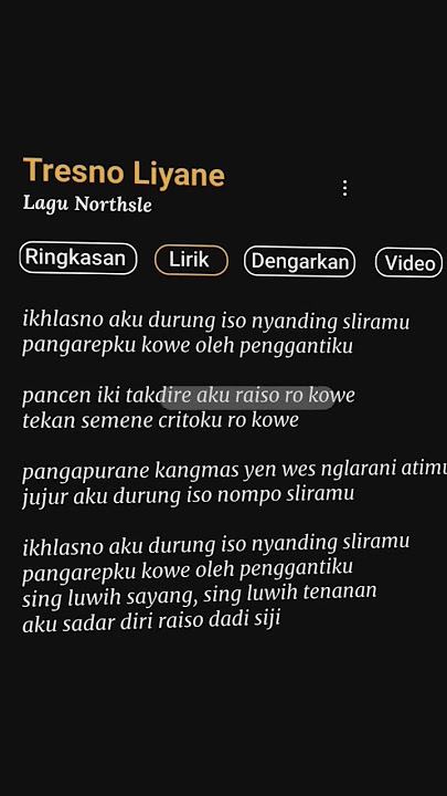 tresno liyane #liriklagu #lirikgoogle #tresnoliyane #fyp