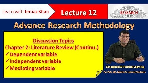 12. Types of variables || Dependent vs. Independent variable || Mediating variable || Moderator