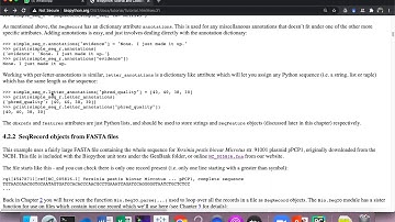 BioPython : Sequence Annotation object, Sequence Feature and Location
