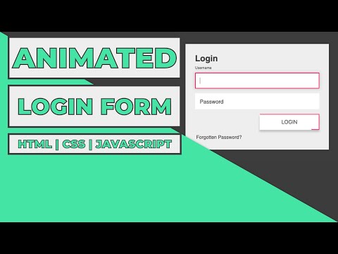 Animated Login Form Using HTML, CSS & Javascript tutorial