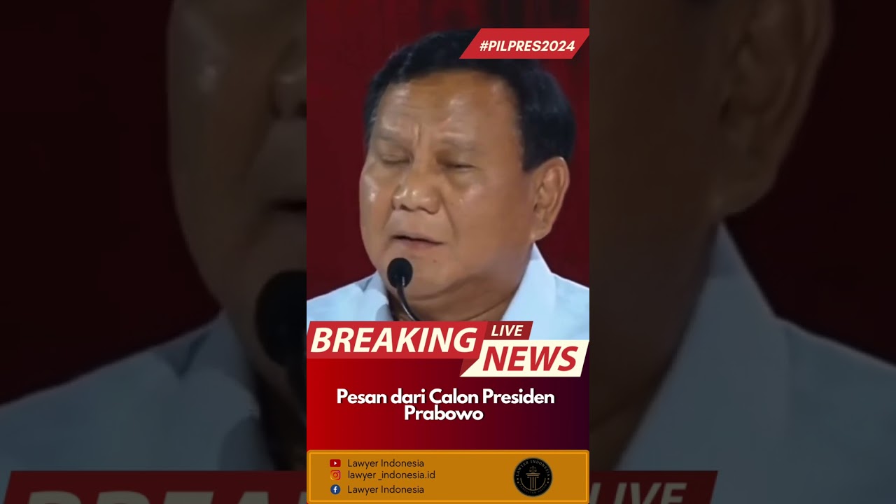 Pesan Calon Presiden Prabowo Subianto #pilpres2024 #prabowo #pemilu2024 #shorts