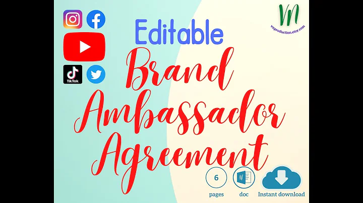 Brand Ambassador Agreement | Social Media Influencer Contract | Download Word Document