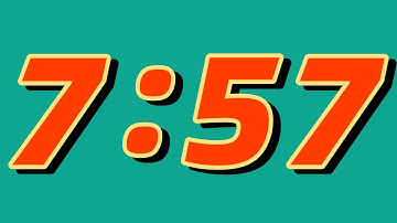 7 Minute and 57 Second Countdown Timer ⏰ | Bright green screen and huge numbers