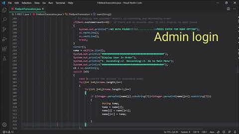 Basic Bank Application Java code using File System