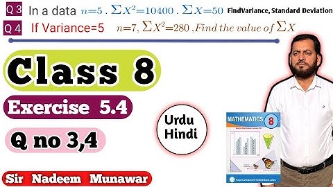 Class 8 Exercise 5.4 Q no 3,4 Ex 5.4 SNC Maths PCTB Maths Class 8 Punjab Board Sir Nadeem Munawar
