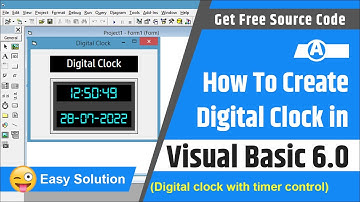 How to create a digital clock in visual basic 6.0 | Digital clock using timer control in vb