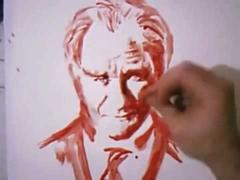 Drawing an ATATURK picture with blood