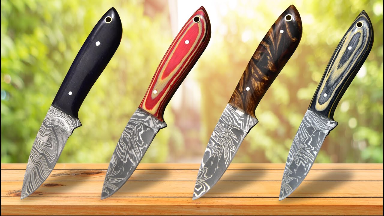 Damascus Kitchen Knife Set, Cheff Knife, Pairing Knife, Hand-forged Carbon  Steel Ulu Knife and Cleaver