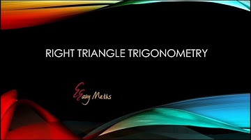 EEasyMaths: Right triangle Trigonometry (Intro)