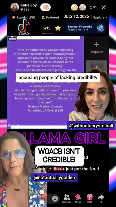 Katie Joy can't handle any criticism - TikTok live - without a crystal ball #woacb #tiktok