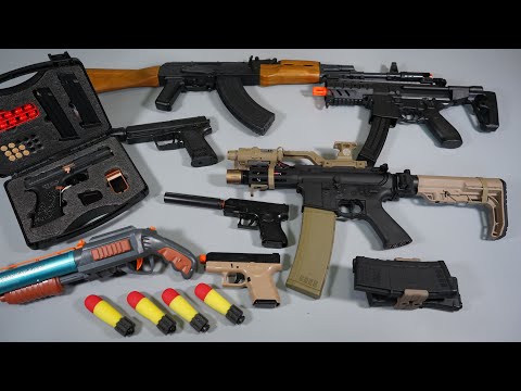 Shell ejecting Toy Gun - Glock17 - Airsoft -AK47-Double Barrel Rocket Launcher - Toy Guns Collection